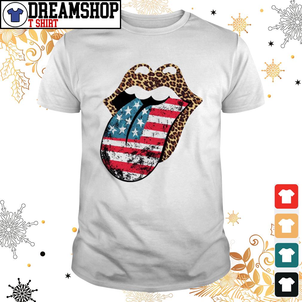 leopard american flag shirt